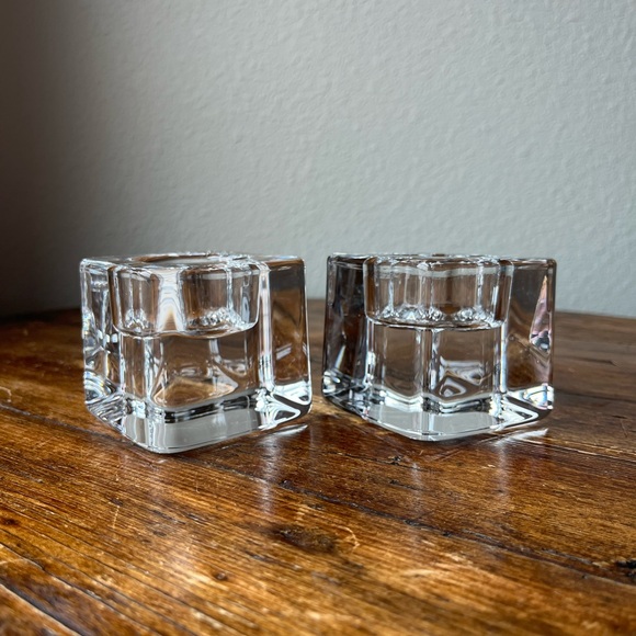 Orrefors Crystal Ice Cube Votive Candle Holder Design by Goran Warff - Picture 5 of 6